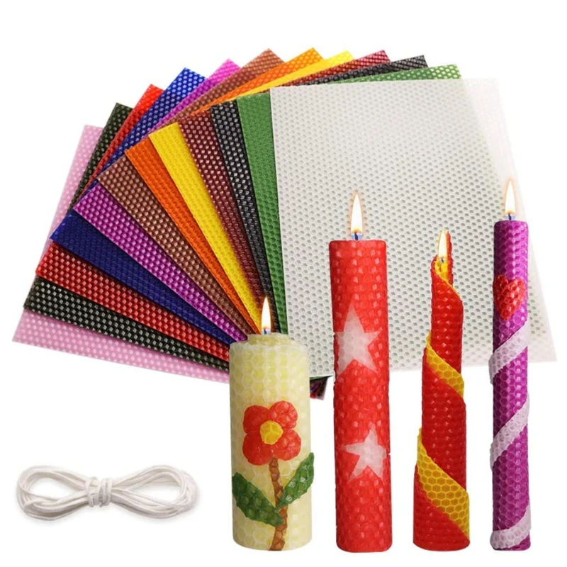 Beeswax Sheet Roll - 15*20/20x20 CM Gekleurde Bijenwas Vel Kaars
